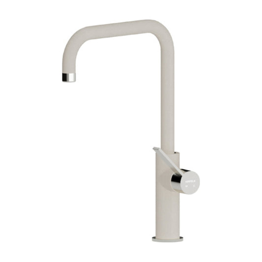 Hafele Table Mounted Regular Kitchen Sink Mixer FLOROE with Swinging Spout in Ivory Finish