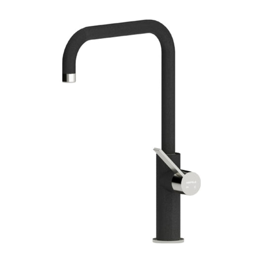 Hafele Table Mounted Regular Kitchen Sink Mixer FLOROE with Swinging Spout in Obsidian Finish