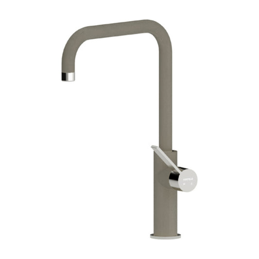 Hafele Table Mounted Regular Kitchen Sink Mixer FLOROE with Swinging Spout in Truffle Finish