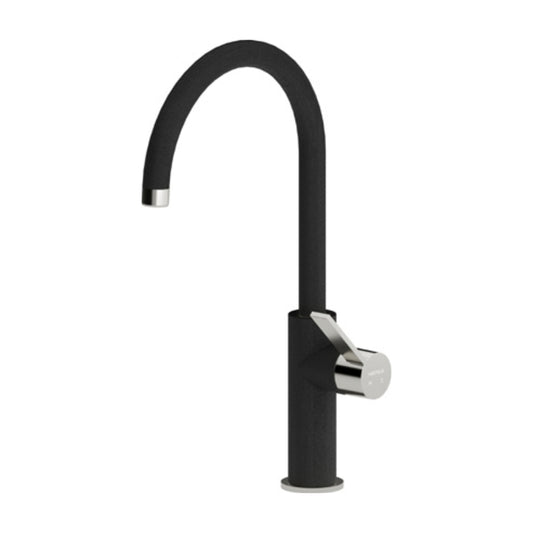 Hafele Table Mounted Regular Kitchen Sink Mixer FLORUS with Swinging Spout in Obsidian Finish