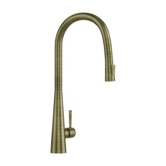 Artize Table Mounted Pull-Down Kitchen Sink Mixer FLO2 AKF-77155B with Extractable Hand Shower Spout in Antique Bronze Finish