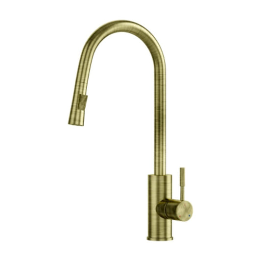 Artize Table Mounted Pull-Down Kitchen Sink Mixer FLO2 AKF-77175B with Extractable Hand Shower Spout in Antique Bronze Finish