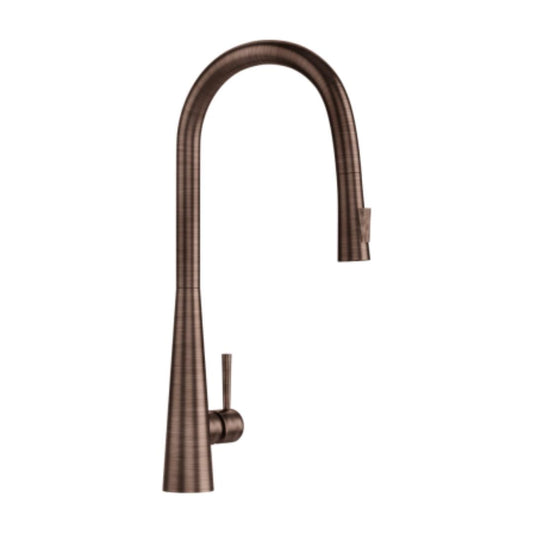 Artize Table Mounted Pull-Down Kitchen Sink Mixer FLO2 AKF-77155B with Extractable Hand Shower Spout in Antique Copper Finish