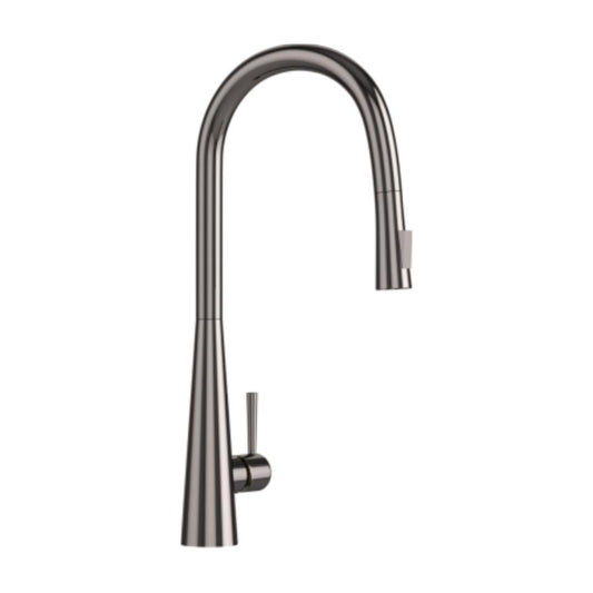 Artize Table Mounted Pull-Down Kitchen Sink Mixer FLO2 AKF-77155B with Extractable Hand Shower Spout in Black Chrome Finish