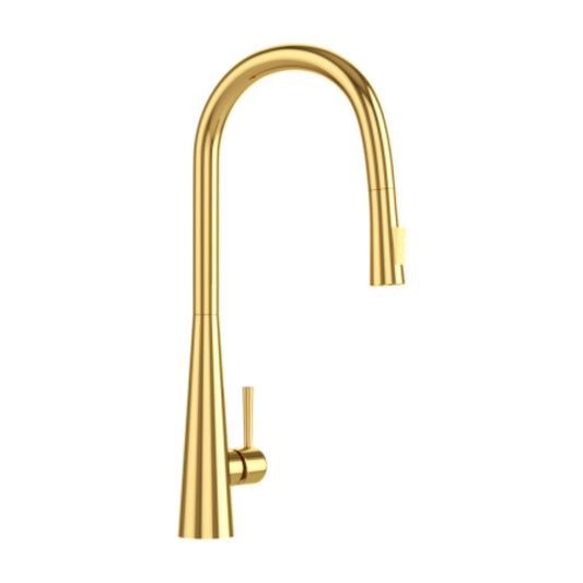 Artize Table Mounted Pull-Down Kitchen Sink Mixer FLO2 AKF-77155B with Extractable Hand Shower Spout in Full Gold Finish