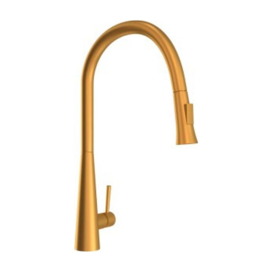 Artize Table Mounted Pull-Down Kitchen Sink Mixer FLO2 AKF-77155B with Extractable Hand Shower Spout in Gold Matt PVD Finish